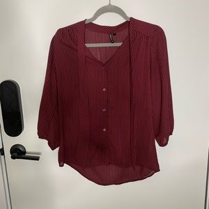 Black and Red Striped Blouse